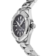 Tag Heuer Aquaracer Quartz Diamonds Black Dial Silver Steel Strap Watch for Women - WAY131P.BA0748