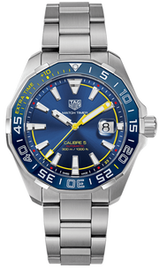 Tag Heuer Aquaracer Caliber 5 Match Timer Shinji Kagawa Edition Blue Dial Silver Steel Strap Watch for Men - WAY201H.BA0927