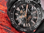 Tag Heuer Aquaracer Calibre 5 Black NATO Strap Carbon Dial Watch for Men - WBD218A.FC6445