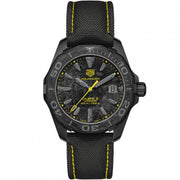 Tag Heuer Aquaracer Calibre 5 Black NATO Strap Carbon Dial Watch for Men - WBD218B.FC6446