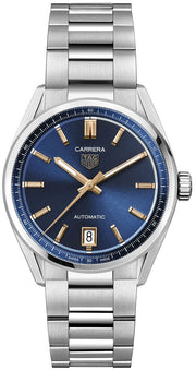 Tag Heuer Carrera Date Blue Dial Silver Steel Strap Watch for Women - WBN2311.BA0001