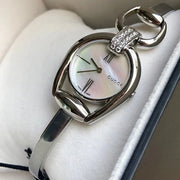 Gucci Horsebit Collection Diamonds Mother of Pearl White Dial Silver Steel Strap Watch For Women - YA139504