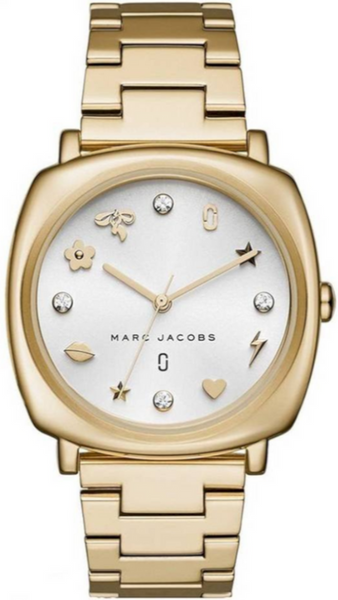 Marc Jacobs Mandy White Dial Gold Steel Strap Watch for Women