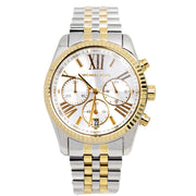 Michael Kors Lexington Chronograph Silver Dial Two Tone Steel Strap Watch for Women - MK5955