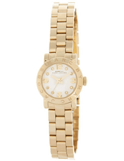 Marc Jacobs Amy Dinky White Dial Gold Steel Strap Watch for Women - MBM3226