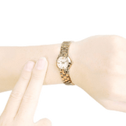 Marc Jacobs Amy Dinky White Dial Gold Steel Strap Watch for Women - MBM3226