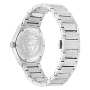Versace V-Auria Quartz Green Dial Silver Steel Strap Watch for Men - VE0F00125