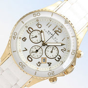 Marc Jacobs Rock Chronograph White Dial White Silicone Strap Watch for Women - MBM2546