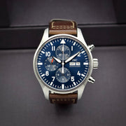 IWC Pilot’s Watch Chronograph Edition “Le Petit Prince” Blue Dial Brown Leather Strap Watch for Men - IW377714