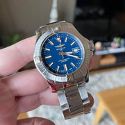 Breitling Avenger Automatic 43mm Blue Dial Silver Steel Strap Watch for Men - A17318101C1A1