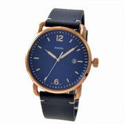 Fossil The Commuter Blue Dial Blue Leather Strap Watch for Men - FS5274