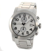 Marc Jacobs Larry Chronograph White Dial Silver Steel Strap Watch for Men - MBM5030