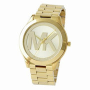 Michael Kors Slim Runway Analog Gold Dial Gold Steel Strap Watch For Women - MK3739