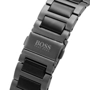 Hugo Boss Peak Chronograph Black Dial Black Steel Strap Watch for Men - 1513814
