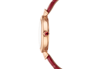 Bvlgari Divas Dream Diamonds Mother of Pearl Dial Red Leather Strap Watch for Women - DREAM102840