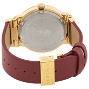 Versace Greca Silver Dial Red Leather Strap Watch for Women - VEVH00420