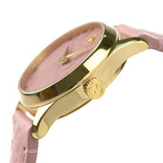 Gucci G Timeless Quartz Pink Dial Pink Leather Strap Watch For Women - YA1265005