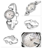 Gucci Guccissima Quartz Silver Dial Silver Steel Strap Watch For Women - YA134511