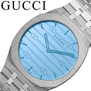 Gucci 25H Quartz Blue Dial Silver Steel Strap Unisex Watch - YA163408