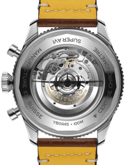 Breitling Super Avi B04 Chronograph GMT 46 Mosquito Black Dial Brown Leather Strap Watch for Men - YB04451A1B1X1