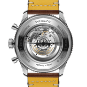 Breitling Super Avi B04 Chronograph GMT 46 Mosquito Black Dial Brown Leather Strap Watch for Men - YB04451A1B1X1