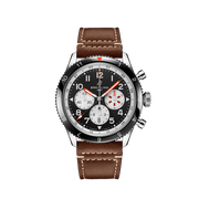 Breitling Super Avi B04 Chronograph GMT 46 Mosquito Black Dial Brown Leather Strap Watch for Men - YB04451A1B1X1