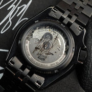 Seiko Automatic SKX GMT Yuto Horigome Limited Edition Black Dial Black Steel Strap Watch For Men - SSK027K1