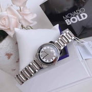Movado Bold Crystal Pave Silver Dial Silver Steel Strap Watch for Women - 3600254