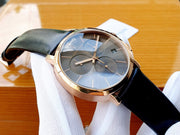 Calvin Klein Posh Grey Dial Black Leather Strap Watch for Men - K8Q376C3