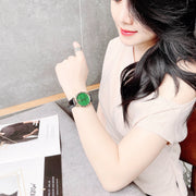 Gucci Le Marche Des Merveilles Quartz Green Dial Black Leather Strap Watch For Women - YA126463