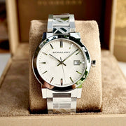 Burberry The City Silver Dial Silver Steel Strap Watch for Men - BU9037
