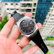 Tissot PRX Powermatic 80 Black Dial Black Leather Strap Watch for Men - T137.407.16.051.00