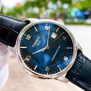 Tissot Luxury Powermatic 80 Black Dial Black Leather Strap Watch For Men - T086.407.16.057.00