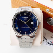 Tissot Luxury Powermatic 80 Blue Dial Silver Steel Strap Watch For Men - T086.407.11.047.00