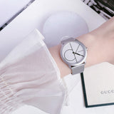Calvin Klein Minimal White Dial Silver Mesh Bracelet Watch for Women - K3M5215X