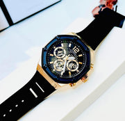 Guess Momentum Black Dial Black Rubber Strap Watch for Men - GW0263G1
