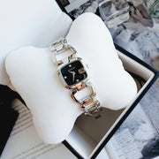 Gucci G Diamonds Black Dial Silver Steel Strap Watch For Women - YA125509