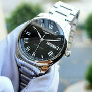 Longines Master Collection Automatic Day Date Black Dial Silver Steel Strap Watch for Men - L2.755.4.51.6