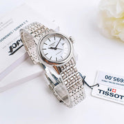 Tissot T Classic Carson Automatic White Dial Silver Steel Strap Watch For Women - T085.207.11.011.00