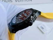 Salvatore Ferragamo F-80 Classic Black Dial Yellow Rubber Strap Watch for Men - SFHY01522