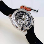 Guess Trophy Multifunction Black Dial Black Rubber Strap Watch for Men - GW0333G1