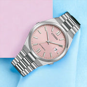 Citizen x Pantone Automatic Dreamy Pink Dial Silver Steel Strap Watch For Men - NJ0158-89X