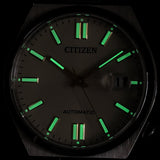 Citizen Tsuyosa Automatic Oatmeal White Dial Silver Steel Strap Watch For Men - NJ0151-88W