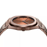 D1 Milano Ultra Thin Brown Dial Gold Steel Strap Watch for Unisex - D1-UTBJ10
