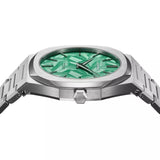 D1 Milano Ultra Thin Fir Green Dial Silver Steel Strap Watch for Men - D1-UTBJ34