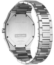 D1 Milano Ultra Thin Olympic Blue Dial Silver Steel Strap Watch for Men - D1-UTBJ35
