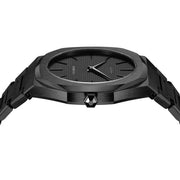 D1 Milano Ultra Thin Shadow Black Dial Black Steel Strap Watch for Men - D1-UTBJSH
