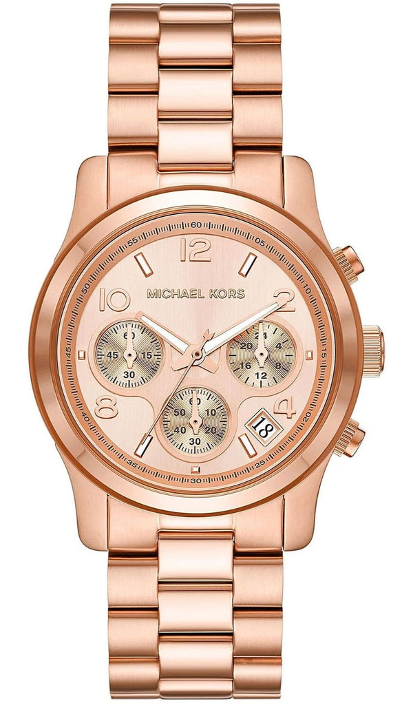 Michael Kors Runway Chronograph Rose Gold Dial Rose Gold Steel