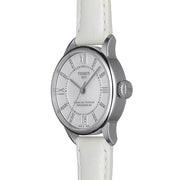 Tissot Chemin Des Tourelles Powermatic 80 Lady White Dial White Leather Strap Watch For Women - T099.207.16.116.00
