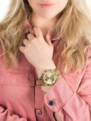 Michael Kors Bradshaw Gold Dial Gold Steel Strap Watch for Women - MK5605